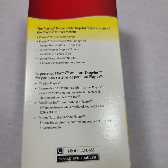 Playtex Nurser with Drop-Ins Liners Naturalatch Nipple Pre-Sterilized ×2 bottles - Picture 4 of 4
